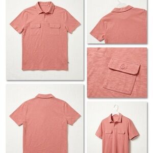 GAP Men's Short-Sleeve Polo in Dusty Rose